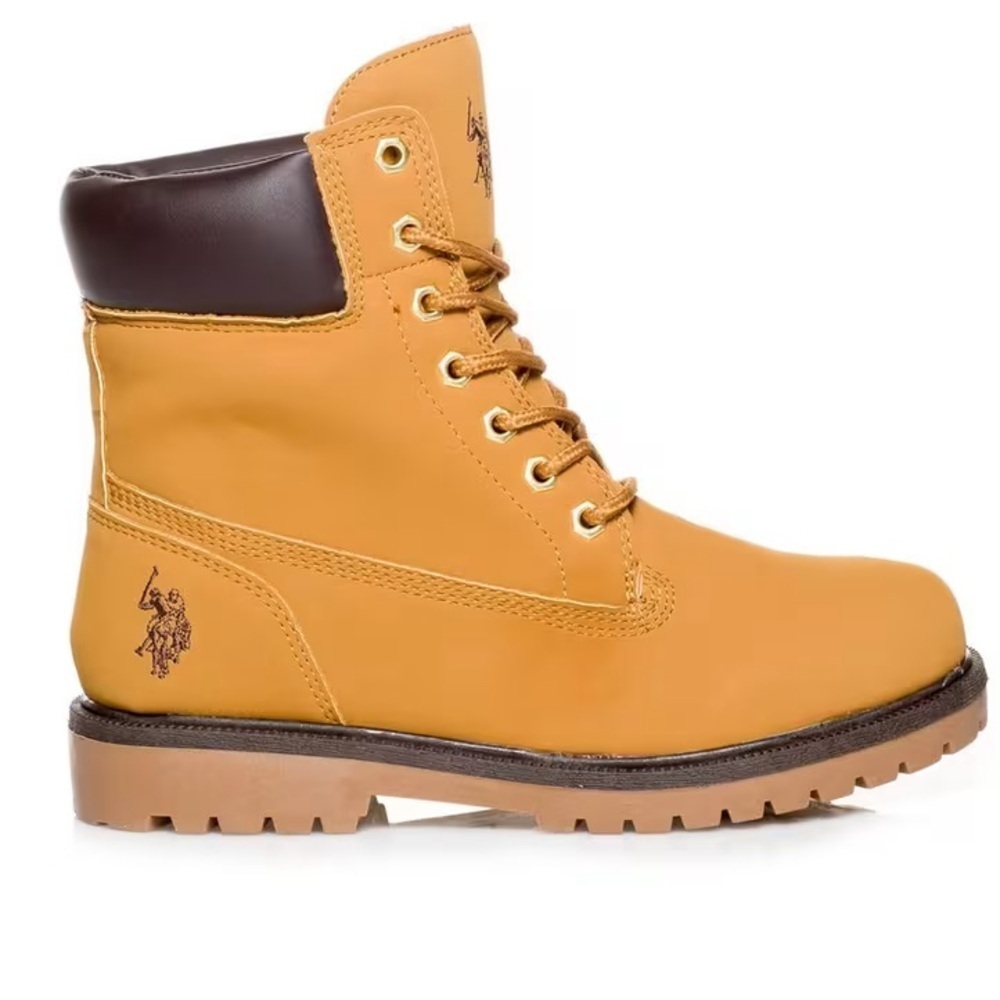 U.S. Polo Assn. Men's 10 1/2 Brown Leather Lace Up Ankle Boots